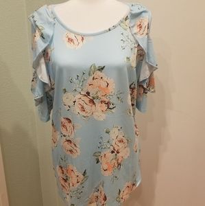 Cold Shoulder Floral Top